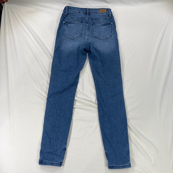 Judy Blue Jeans Women Size 3/26 Skinny Fit Mid Rise Dark Blue Denim Stretch - Picture 3 of 12